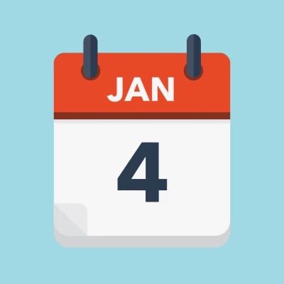 Calendar icon showing 4th January