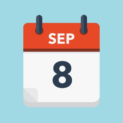 Calendar icon showing 8th September